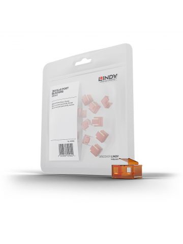 Lindy 20 x RJ-45 Port Blockers (without key), Orange