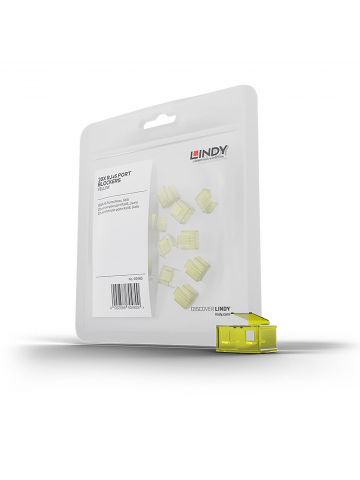 Lindy 20 x RJ-45 Port Blockers (without key) Yellow