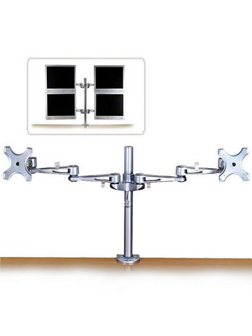 Lindy Dual Adjustable LCD Arms for up to 10kg, Silver