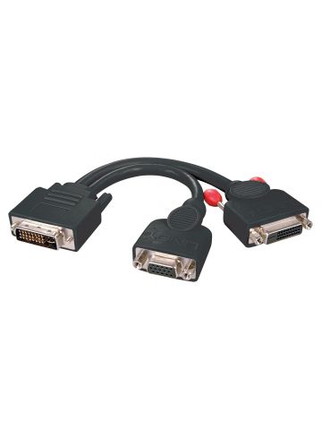 Lindy DVI-I splitter cable VGA+ DVI-D Dual Link Black