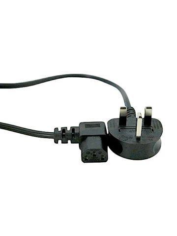 Cablenet 2m UK (5 Amp) - Right Angle IEC C13 Black PVC 0.75mm Power Leads