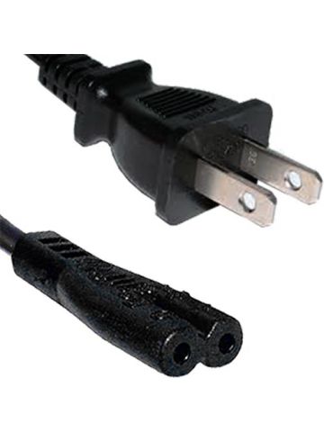 Cablenet 2m USA Plug (2 Pin) - IEC C7 Figure of 8 Black PVC Power Leads