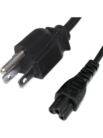 Cablenet 2m USA Plug (3 Pin) - IEC C5 Cloverleaf Black PVC Power Leads