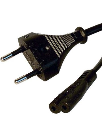 Cablenet 2m Euro 2 Pin Flat - IEC C7 Figure of 8 Black PVC 0.75mm Power Leads