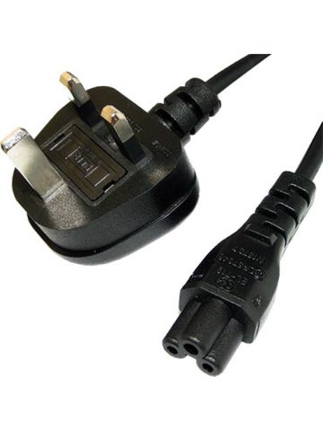 Cablenet 2m UK (5 Amp) - IEC C5 Cloverleaf Black PVC 0.75mm Power Leads