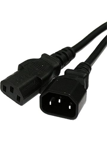 Cablenet 2m IEC C14 - IEC C13 Black PVC 0.75mm Power Leads