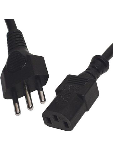 Cablenet 2m Swiss Plug - IEC C13 Black PVC 1.0mm Power Leads