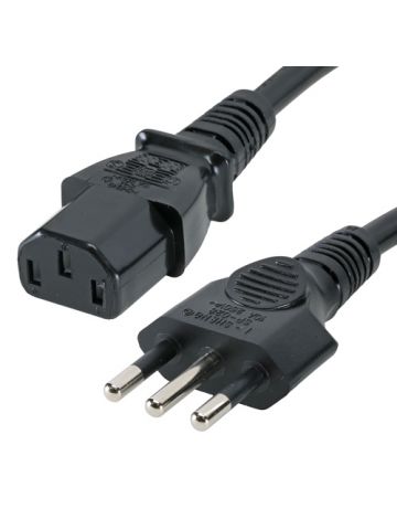 Cablenet 2m Italian Plug - IEC C13 Black PVC 0.75mm Power Leads