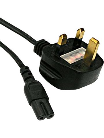 Cablenet 5m UK (3 Amp) - IEC C7 Figure of 8 Black PVC 0.75mm Power Leads