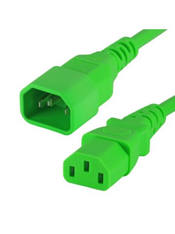 Cablenet 2m IEC C14 - IEC C13 Green PVC 0.75mm Power Leads