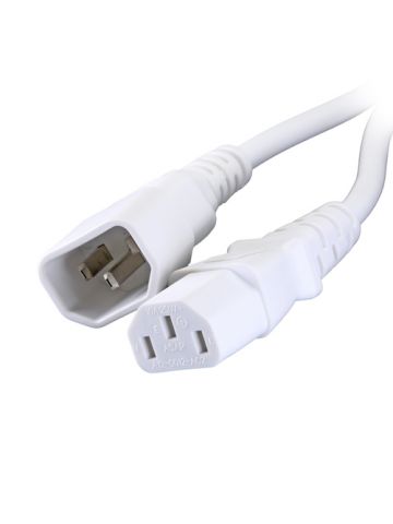 Cablenet 0.3m IEC C14 - IEC C13 White PVC 0.75mm Power Leads