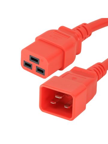 Cablenet 0.5m IEC C20 - IEC C19 Red PVC 1.5mm Power Leads