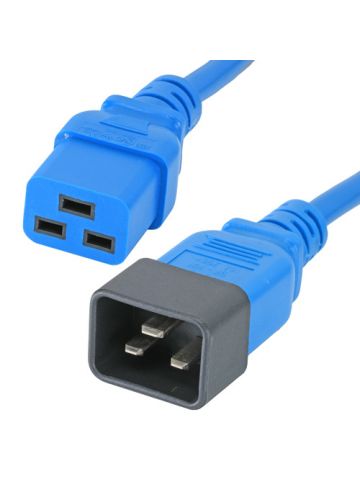 Cablenet 1m IEC C20 - IEC C19 Blue PVC 1.5mm Power Leads