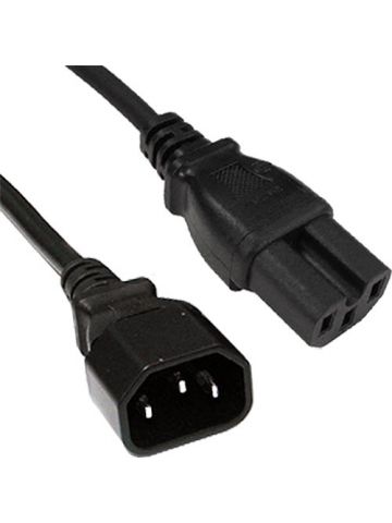 Cablenet 1m IEC C14 - IEC C15 Hot Condition Black H05RR-F 0.75mm Power Leads