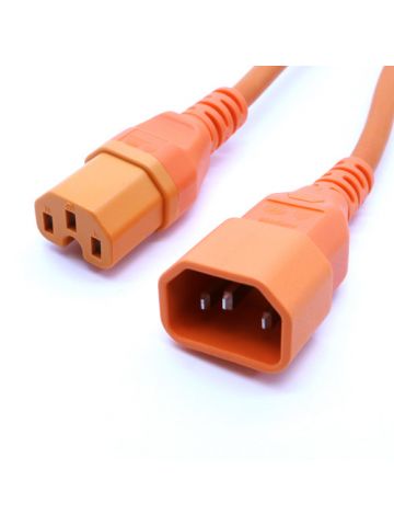 Cablenet 0.5m IEC C14 - IEC C15 Hot Condition Orange H05RR-F 1.0mm Power Leads