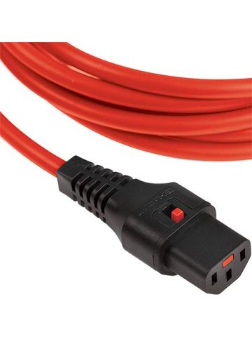 Cablenet 3m IEC C14 - IEC C13 IEC Lock Red PVC 1.0mm Power Leads