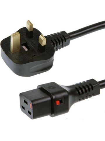 Cablenet 2m UK 13Amp - IEC C19 IEC Lock Black PVC 1.5mm Power Lead