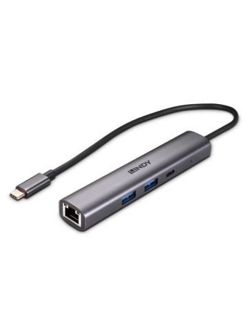 Lindy 43385 interface hub USB Type-C 10000 Mbit/s Grey