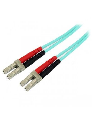 StarTech.com Aqua OM4 Duplex Multimode Fiber Optic Cable - 100 Gb - 50/125 - LSZH - LC/LC - 1 m