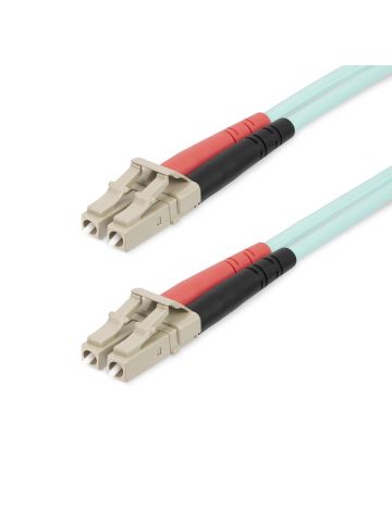 StarTech.com 20m (65ft) LC/UPC to LC/UPC OM4 Multimode Fiber Optic Cable, 50/125µm LOMMF/VCSEL Zipcord Fiber, 100G Networks, Low Insertion Loss, LSZH Fiber Patch Cord