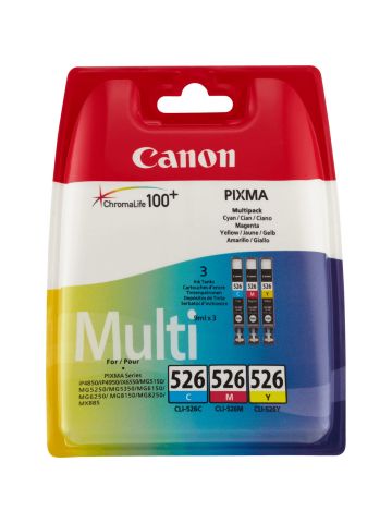 Canon 4541B009/CLI-526 Ink cartridge multi pack C,M,Y, 3x450 pages ISO/IEC 24711 9ml Pack=3 for Canon Pixma IP 4850/MG 5350/MG 6150/MG 6250/MX 885