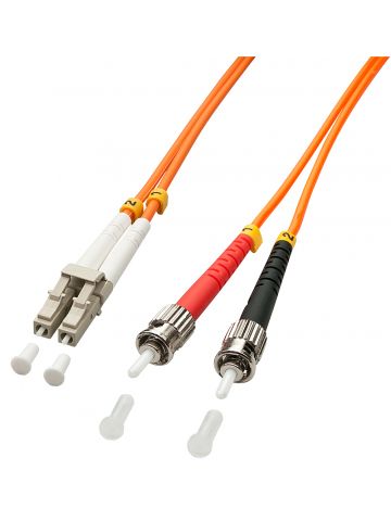 Lindy 15m OM2 LC - ST Duplex fibre optic cable Orange