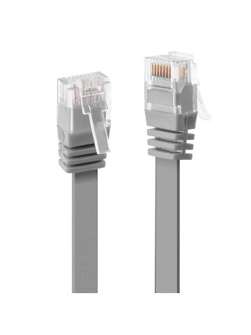 Lindy 0.3m Cat.6 U/UTP Flat Cable, Grey