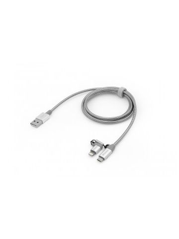 Verbatim 48869 USB cable 1 m USB A Micro-USB B/Lightning Aluminium,Grey