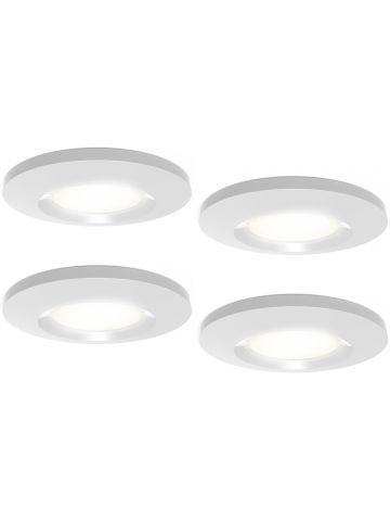 4lite IP65 3000K Dimmable LED Fire-Rated Downlight - Matte White, Pack of 4