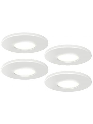 4lite IP65 3000K LED Downlight - White, Pack of 4