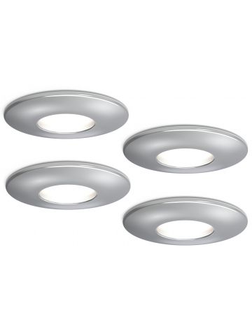 4lite IP65 GU10 Fire-Rated Downlight - Chrome, Pack of 4