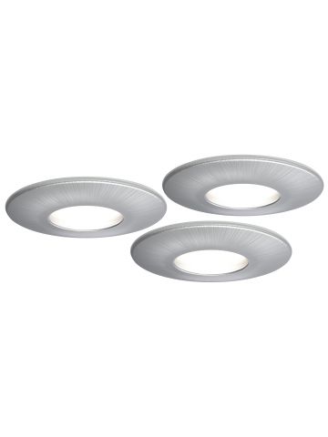 4lite WiZ Connected Fire-Rated IP20 GU10 Smart LED Downlight - Sat Chrome, Pack of 3