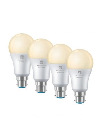 4lite WiZ Connected A60 Warm White WiFi LED Smart Bulb - B22 Bayonet Cap, Pack of 4