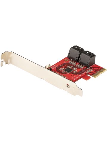 StarTech.com SATA PCIe Card - 4 Port PCIe SATA Expansion Card - 6Gbps - Low Profile Bracket - Stacked SATA Connectors - ASM1164 Non-Raid - PCI Express to SATA Converter