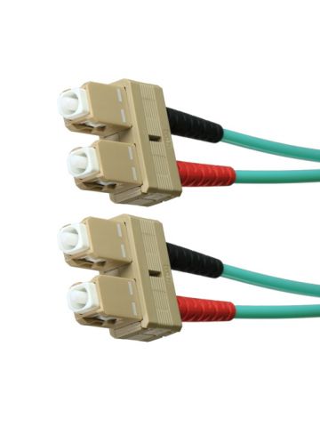 Cablenet 10m OM4 50/125 SC-SC Duplex Aqua LSOH Fibre Patch Lead