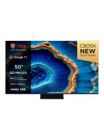 TCL C80 Series 50C805K TV 127 cm (50") 4K Ultra HD Smart TV Wi-Fi Black 1300 cd/m²