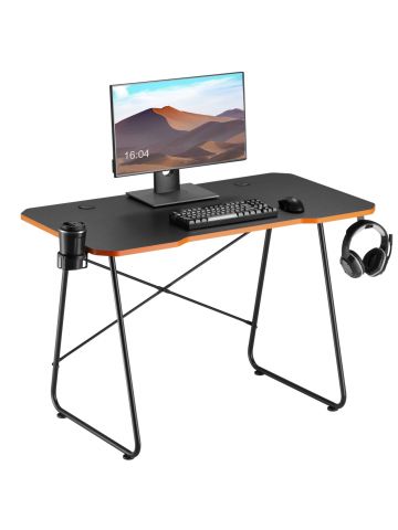 ProperAV Computer Workstation Gaming Desk Black/Orange