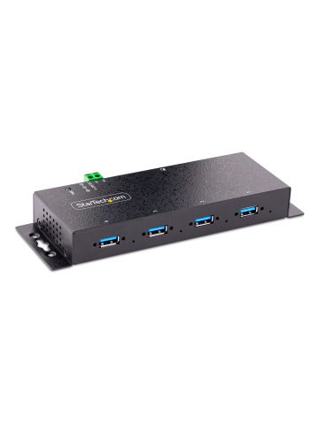 StarTech.com 4-Port Industrial USB 3.0 5Gbps Hub - Rugged USB Hub w/ ESD and Surge Protection - DIN/Wall/Desk Mountable USB-A Hub - USB Expander w/Locking Ports, Heavy Duty