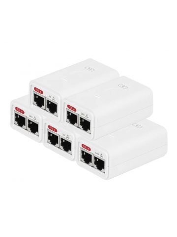Ubiquiti 5-Pack PoE Injector 24VDC 7W White - POE-24-7W-G-WH (5 Pieces Kit)