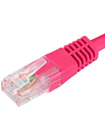 Cablenet 1m Cat6 RJ45 Pink U/UTP PVC 24AWG Flush Moulded Booted Patch Lead