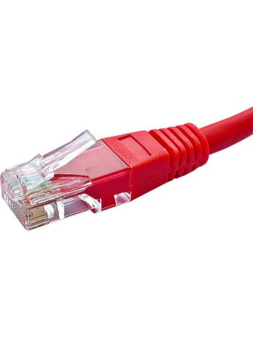 Cablenet 1m Cat6 RJ45 Red U/UTP PVC 24AWG Flush Moulded Booted Patch Lead