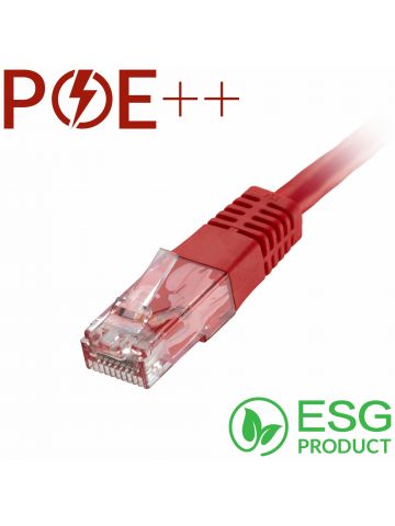 Cablenet 5m Cat6 RJ45 Red U/UTP PVC 24AWG Flush Moulded Booted Patch Lead (PK 50)