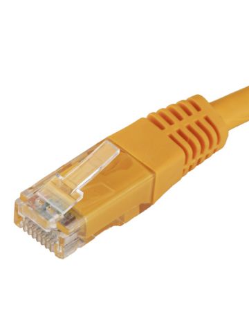 Cablenet 0.5m Cat6 RJ45 Yellow U/UTP PVC 24AWG Flush Moulded Booted Patch Lead