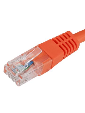 Cablenet 0.3m Cat6 RJ45 Orange U/UTP PVC 24AWG Flush Moulded Booted Patch Lead