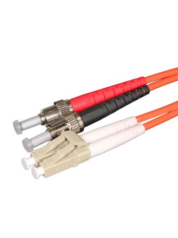 Cablenet 1m OM1 62.5/125 LC-ST Duplex Orange LSOH Fibre Patch Lead