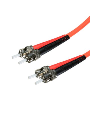 Cablenet 1m OM1 62.5/125 ST-ST Duplex Orange LSOH Fibre Patch Lead