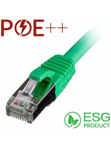 Cablenet 1m Cat6a RJ45 Green S/FTP LSOH 26AWG Snagless Booted Patch Lead (PK 100)