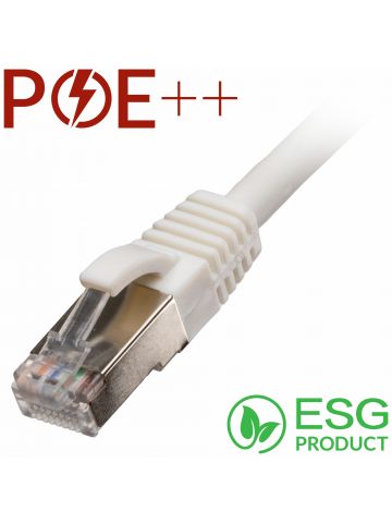 Cablenet 0.3m Cat6a RJ45 White S/FTP LSOH 26AWG Snagless Booted Patch Lead (PK 100)