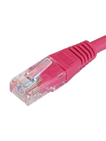 Cablenet 0.3m Cat5e RJ45 Pink U/UTP PVC 24AWG Flush Moulded Booted Patch Lead