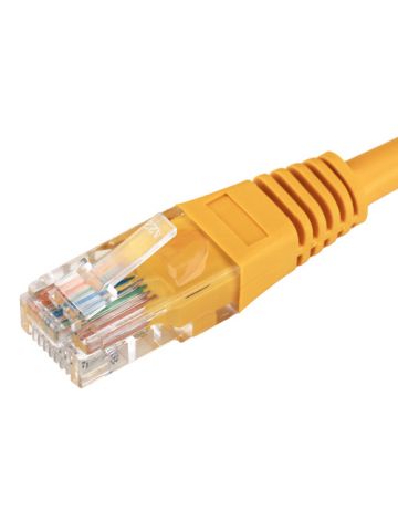 Cablenet 20m Cat5e RJ45 Yellow U/UTP PVC 24AWG Flush Moulded Booted Patch Lead